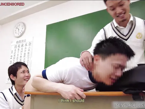 Stripped over the teachers desk and asshole rimmed